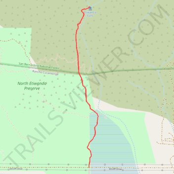 Etiwanda Falls Trail in San Bernardino National Forest trail, distance, elevation, map, profile, GPS track