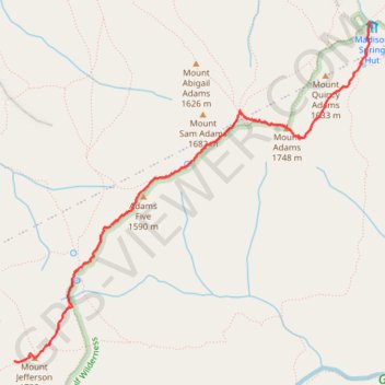 Mount Jefferson trail, distance, elevation, map, profile, GPS track