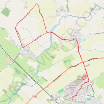 Bike ride Haddenham - Cuddington - Chearsley including The Maltings, Haddenham trail, distance, elevation, map, profile, GPS track