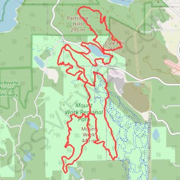 Mount Work Regional Park trail, distance, elevation, map, profile, GPS track