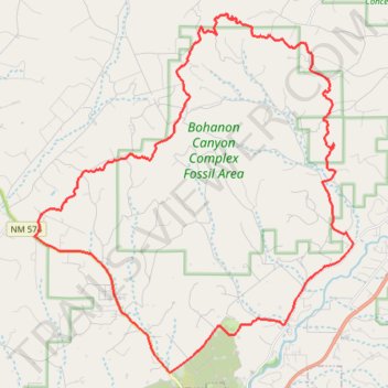 Mountain Biking - Bohanon Canyon Complex Fossil Area Loop trail, distance, elevation, map, profile, GPS track