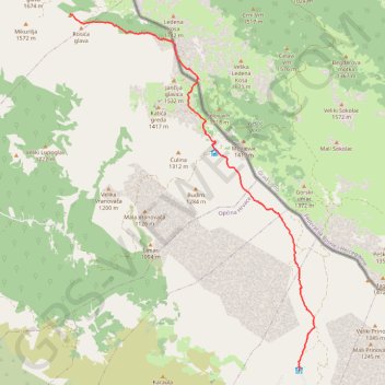 Velika Duvjakuša-PD Sveti Jakov-Teži uspon-Velika Duvjakuša trail, distance, elevation, map, profile, GPS track