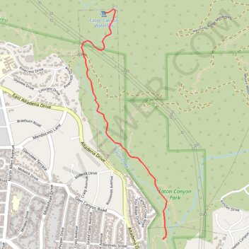 Eaton Canyon Waterfall trail, distance, elevation, map, profile, GPS track