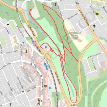 Aberbargoed Park trail, distance, elevation, map, profile, GPS track