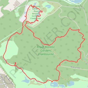 Royal Botanic Gardens Cranbourne Loop trail, distance, elevation, map, profile, GPS track