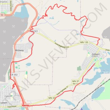 Side by Side ride around the Iron Range using the OHV Trails trail, distance, elevation, map, profile, GPS track