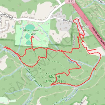 Mount Airy Forest Bicentennial Park Area trail, distance, elevation, map, profile, GPS track