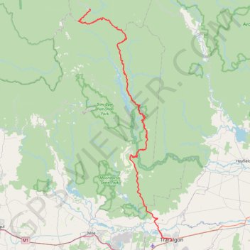 Traralgon - Walhalla - Woods Point trail, distance, elevation, map, profile, GPS track