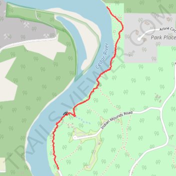 Palisades-Kepler State Park trail, distance, elevation, map, profile, GPS track