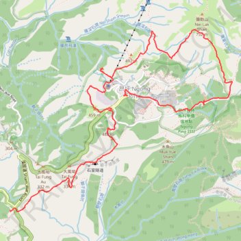 獅子頭山 蓮花台麒麟石 大鐵鎚石 昂坪 trail, distance, elevation, map, profile, GPS track