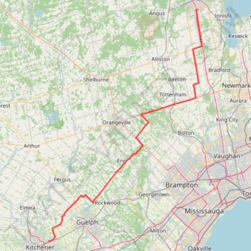 Trace_kitchener_valleypark_barrie_202607 trail, distance, elevation, map, profile, GPS track