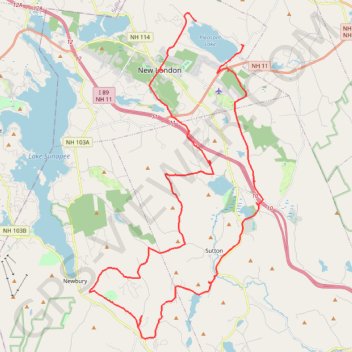 Lake Sunapee NH area trail, distance, elevation, map, profile, GPS track