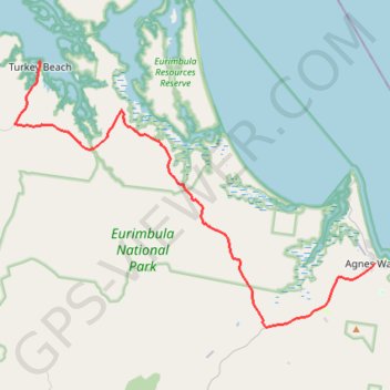 Agnes Water - Turkey Beach trail, distance, elevation, map, profile, GPS track