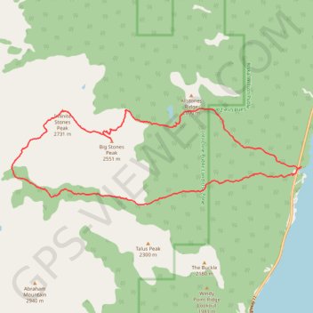Big Stones Peak and Infinite Stones Peak traverse trail, distance, elevation, map, profile, GPS track