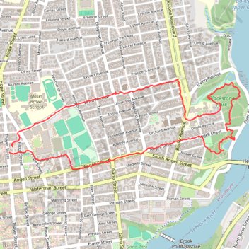 Providence - Blackstone Park trail, distance, elevation, map, profile, GPS track