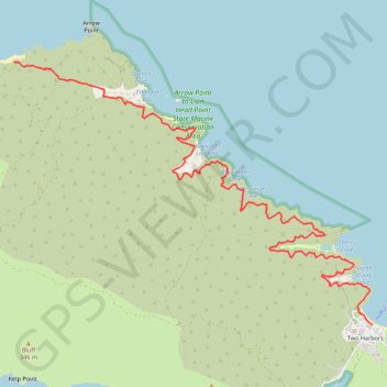 Santa Catalina Island trail, distance, elevation, map, profile, GPS track