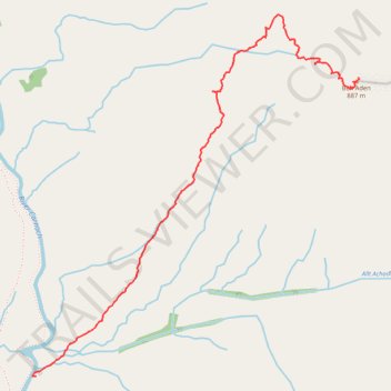 Ben Aden from the South - Uphill trail, distance, elevation, map, profile, GPS track