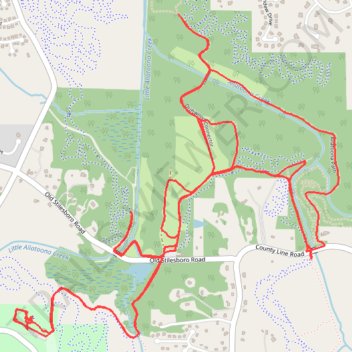 Allatoona Creek Gravel trails trail, distance, elevation, map, profile, GPS track
