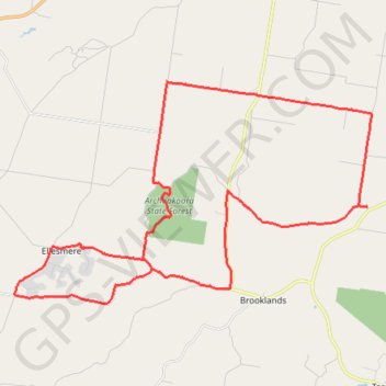 Goodger to Ellesmere and Archookoora State Forest trail, distance, elevation, map, profile, GPS track