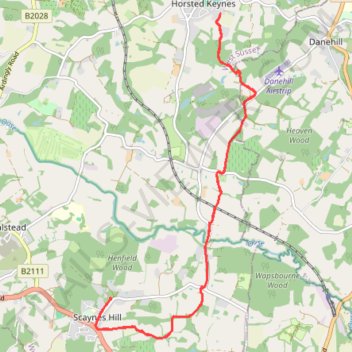 Walk between Scaynes Hill and Horsted Keynes trail, distance, elevation, map, profile, GPS track