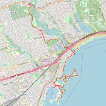 Old mills to humber bay park trail, distance, elevation, map, profile, GPS track