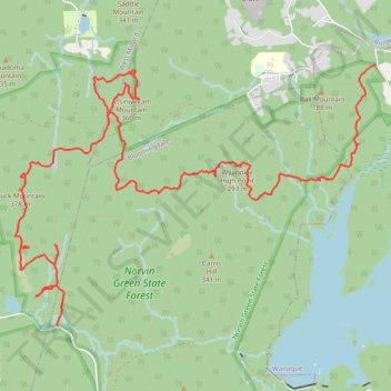Norvin Green State Forest Hike trail, distance, elevation, map, profile, GPS track