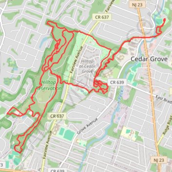 Hilltop Reservation trail, distance, elevation, map, profile, GPS track