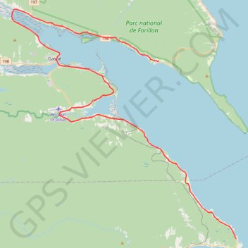 Gaspé - Saint-Georges-de-Malbaie trail, distance, elevation, map, profile, GPS track