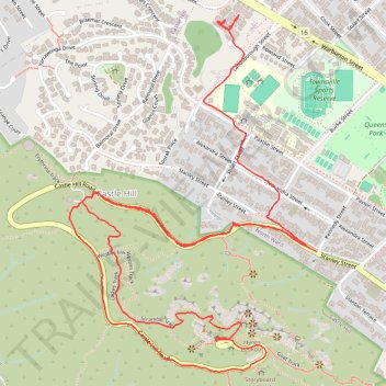 Loop hike via Ladies Track and Castle Hill in Townsville trail, distance, elevation, map, profile, GPS track