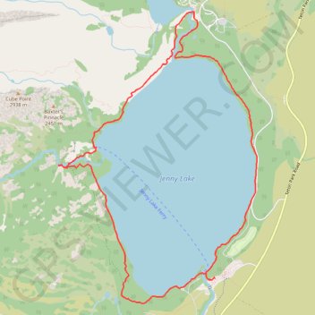 Jenny Lake Loop via Hidden Falls trail, distance, elevation, map, profile, GPS track