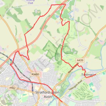 Trailrun Stratford-upon-Avon trail, distance, elevation, map, profile, GPS track