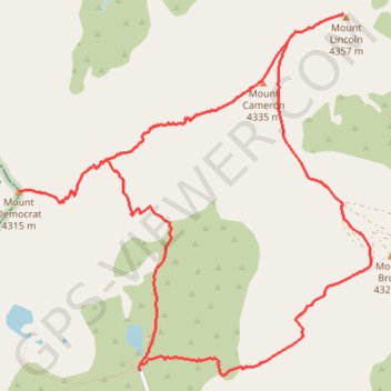 Mounts Democrat, Cameron, Lincoln and Bross from Kite Lake trail, distance, elevation, map, profile, GPS track