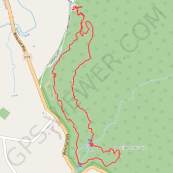 Tristania Falls - Crystal Shower Falls - Hardwood Lookout - Wonga Walk trail, distance, elevation, map, profile, GPS track