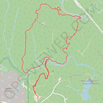 Company Mill Loop Trail in William B. Umstead State Park trail, distance, elevation, map, profile, GPS track
