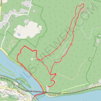 Maryland Heights Loop trail, distance, elevation, map, profile, GPS track