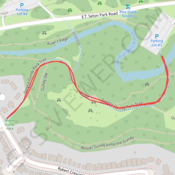 Serena Gundy Park trail, distance, elevation, map, profile, GPS track