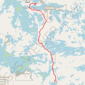 Sioux Narrows - Nestor Falls trail, distance, elevation, map, profile, GPS track
