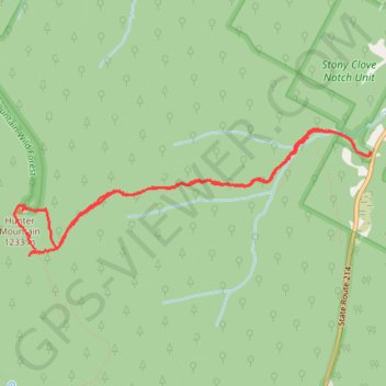 Hunter Mountain Fire Tower and Overlook trail, distance, elevation, map, profile, GPS track