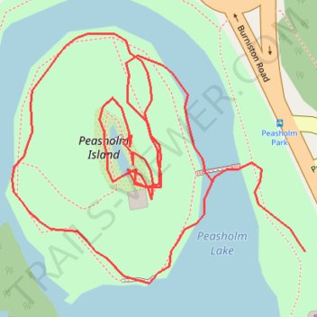 Japanese gardens on Peasholm Island trail, distance, elevation, map, profile, GPS track