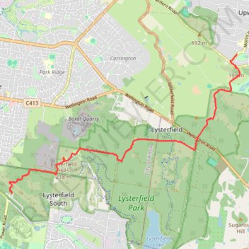 Churchill National Park, Lysterfield Park trail, distance, elevation, map, profile, GPS track