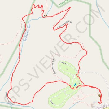 Crabtree Falls Loop Trail in Pisgah National Forest trail, distance, elevation, map, profile, GPS track