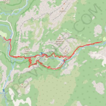 John Muir Trail and Merced River Falls Loop trail, distance, elevation, map, profile, GPS track