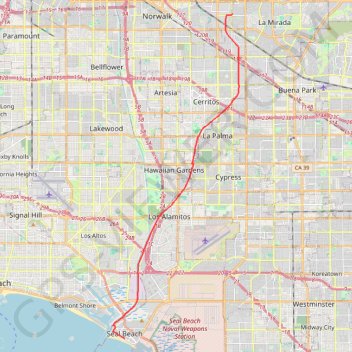 Frontier Park - Seal Beach trail, distance, elevation, map, profile, GPS track
