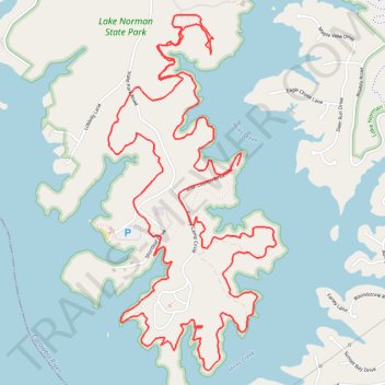 Lake Shore Loop Trail in Lake Norman State Park trail, distance, elevation, map, profile, GPS track
