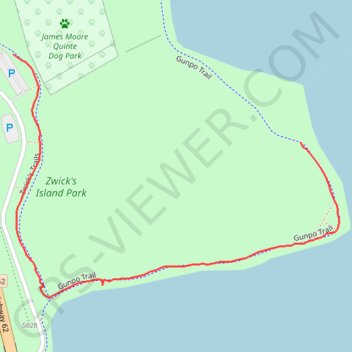 Zwick's Island Park trail, distance, elevation, map, profile, GPS track