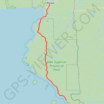 Wawa - Lake Superior Provincial Park trail, distance, elevation, map, profile, GPS track