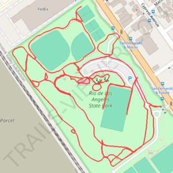 Rio de Los Angeles State Park trail, distance, elevation, map, profile, GPS track