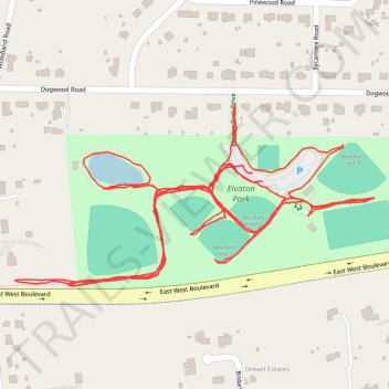 Elvaton Park trail, distance, elevation, map, profile, GPS track