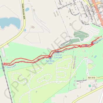 Glen Creek Gorge Loop via Gorge Trail and Indian Trail in Watkins Glen State Park trail, distance, elevation, map, profile, GPS track