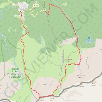Prevalla to Peskovi mountain peak to lake circuit - Gornja M... trail, distance, elevation, map, profile, GPS track